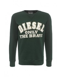 Мужской темно-зеленый свитер с круглым вырезом от Diesel