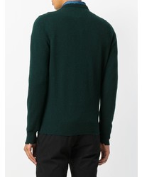 Мужской темно-зеленый свитер с круглым вырезом от Department 5