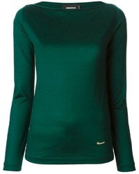 Женский темно-зеленый свитер с круглым вырезом от DSquared