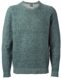Мужской темно-зеленый свитер с круглым вырезом от Eleventy