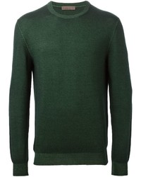 Мужской темно-зеленый свитер с круглым вырезом от Etro