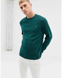 Мужской темно-зеленый свитер с круглым вырезом от Farah