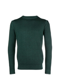 Мужской темно-зеленый свитер с круглым вырезом от Frankie Morello