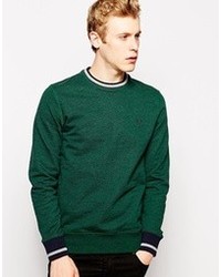 Мужской темно-зеленый свитер с круглым вырезом от Fred Perry