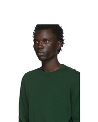 Мужской темно-зеленый свитер с круглым вырезом от BOSS
