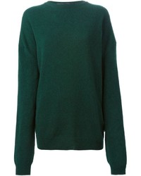 Женский темно-зеленый свитер с круглым вырезом от Haider Ackermann