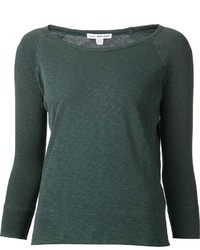 Женский темно-зеленый свитер с круглым вырезом от James Perse