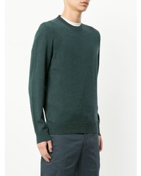 Мужской темно-зеленый свитер с круглым вырезом от Gieves & Hawkes