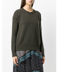 Женский темно-зеленый свитер с круглым вырезом от Etro