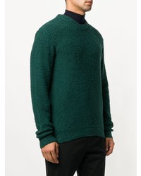 Мужской темно-зеленый свитер с круглым вырезом от Roberto Collina