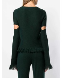 Женский темно-зеленый свитер с круглым вырезом от Zoe Jordan