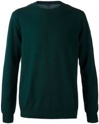 Мужской темно-зеленый свитер с круглым вырезом от Lanvin