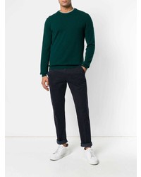 Мужской темно-зеленый свитер с круглым вырезом от Roberto Collina
