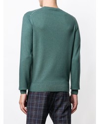 Мужской темно-зеленый свитер с круглым вырезом от Cruciani