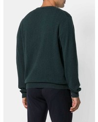 Мужской темно-зеленый свитер с круглым вырезом от Z Zegna