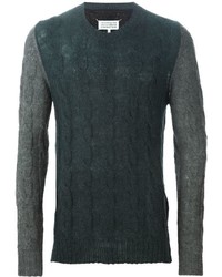 Мужской темно-зеленый свитер с круглым вырезом от Maison Margiela