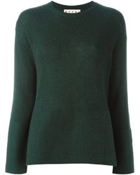 Женский темно-зеленый свитер с круглым вырезом от Marni