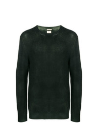 Мужской темно-зеленый свитер с круглым вырезом от Massimo Alba