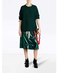 Женский темно-зеленый свитер с круглым вырезом от Burberry