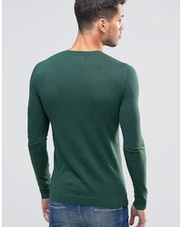 Мужской темно-зеленый свитер с круглым вырезом от Asos