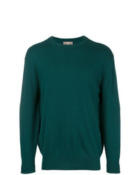 Мужской темно-зеленый свитер с круглым вырезом от N.Peal