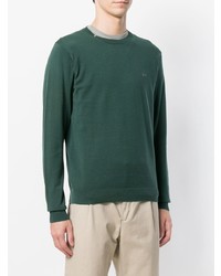 Мужской темно-зеленый свитер с круглым вырезом от Sun 68