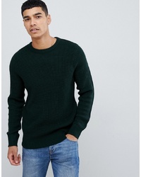 Мужской темно-зеленый свитер с круглым вырезом от New Look
