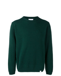 Мужской темно-зеленый свитер с круглым вырезом от Norse Projects