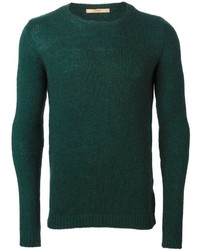 Мужской темно-зеленый свитер с круглым вырезом от Nuur