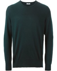 Мужской темно-зеленый свитер с круглым вырезом от Paolo Pecora