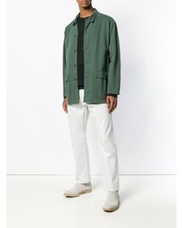 Мужской темно-зеленый свитер с круглым вырезом от Massimo Alba