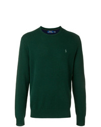 Мужской темно-зеленый свитер с круглым вырезом от Polo Ralph Lauren