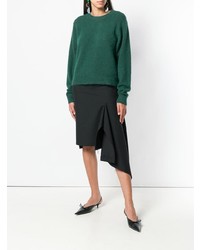 Женский темно-зеленый свитер с круглым вырезом от Frenken