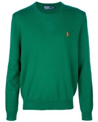 Мужской темно-зеленый свитер с круглым вырезом от Ralph Lauren Blue Label