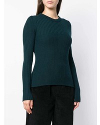 Женский темно-зеленый свитер с круглым вырезом от Cédric Charlier