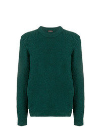 Мужской темно-зеленый свитер с круглым вырезом от Roberto Collina
