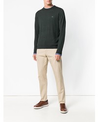 Мужской темно-зеленый свитер с круглым вырезом от Sun 68