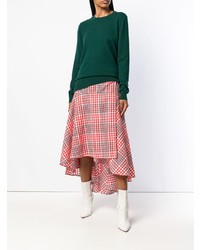 Женский темно-зеленый свитер с круглым вырезом от Tory Burch