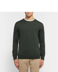 Мужской темно-зеленый свитер с круглым вырезом от Gant