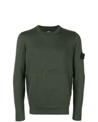 Мужской темно-зеленый свитер с круглым вырезом от Stone Island Shadow Project