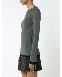 Женский темно-зеленый свитер с круглым вырезом от Misha Nonoo