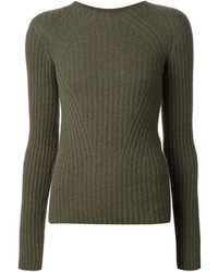 Женский темно-зеленый свитер с круглым вырезом от The Row
