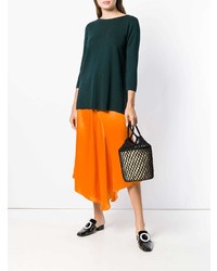 Женский темно-зеленый свитер с круглым вырезом от Roberto Collina