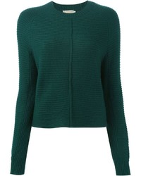 Женский темно-зеленый свитер с круглым вырезом от Tory Burch