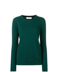Женский темно-зеленый свитер с круглым вырезом от Tory Burch
