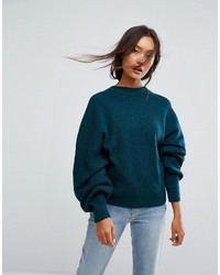 Женский темно-зеленый свитер с круглым вырезом от Weekday