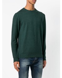 Мужской темно-зеленый свитер с круглым вырезом от Frankie Morello