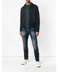 Мужской темно-зеленый свитер с круглым вырезом от Frankie Morello