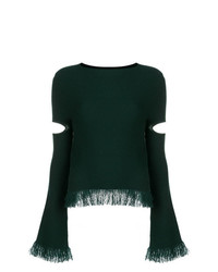 Женский темно-зеленый свитер с круглым вырезом от Zoe Jordan