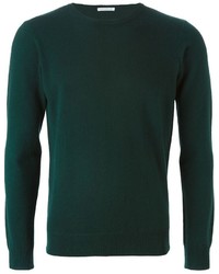Мужской темно-зеленый свитер с круглым вырезом